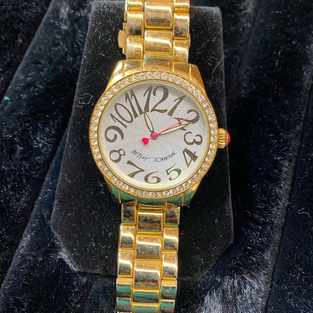 Betsy Johnson Gold Tone Boyfriend Watch - Picture 3 of 7